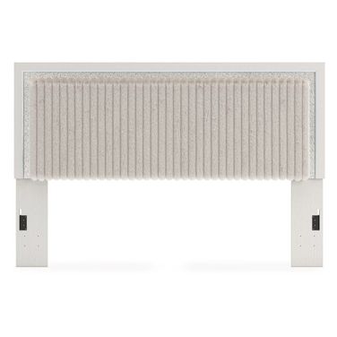 Ravalori King Upholstered Panel Headboard In White