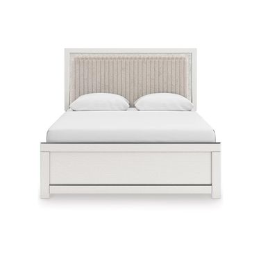 Ravalori Queen Upholstered Panel Bed In White