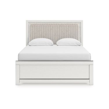 Ravalori Queen Upholstered Panel Bed In White
