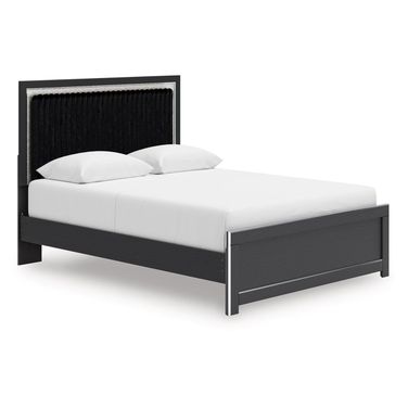 Ravalori Queen Upholstered Panel Platform Bed In Black