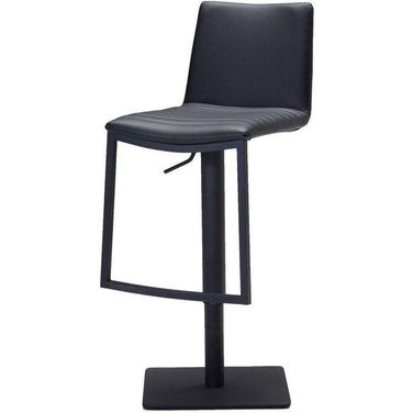Raven Black And Powder Coated Metal Frame Hydraulic Bar Stool