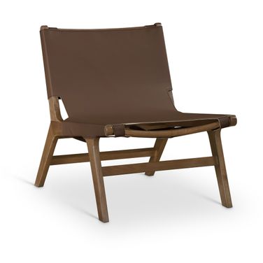 Rawlins Vegan Leather Upholstered Accent Chair In Brown