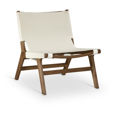 Rawlins Vegan Leather Upholstered Accent Chair In Cream and Painted Brown