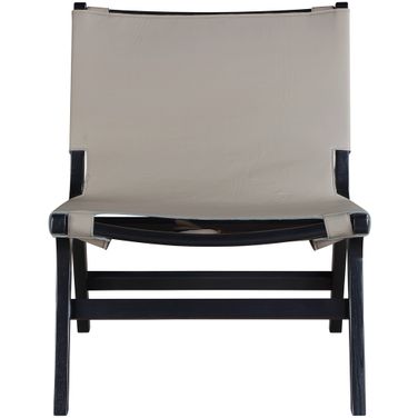 Rawlins Vegan Leather Upholstered Accent Chair In Taupe and Painted Black