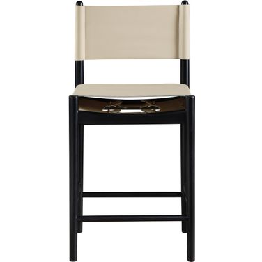 Rawlins Vegan Leather Upholstered Counter Stool In Beige and Black