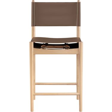 Rawlins Vegan Leather Upholstered Counter Stool In Brown and Natural