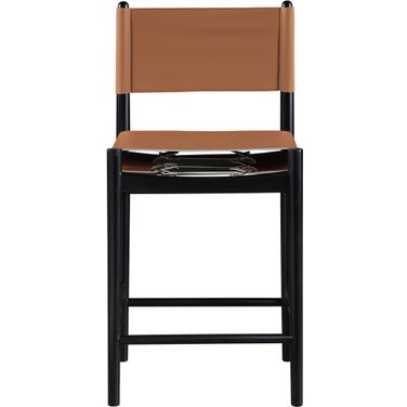 Rawlins Vegan Leather Upholstered Counter Stool In Cognac and Black