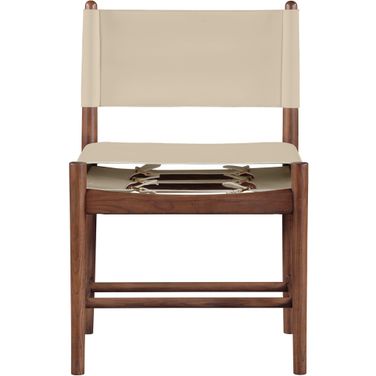 Rawlins Vegan Leather Upholstered Dining Chair Set of 2 In Beige and Brown
