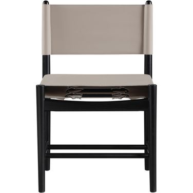 Rawlins Vegan Leather Upholstered Dining Chair Set of 2 In Taupe and Black