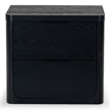Raylie 2 Drawer Wood Nightstand In Black