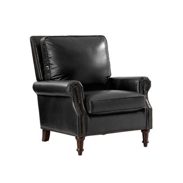Raymond Genuine Leather Armchair In Black