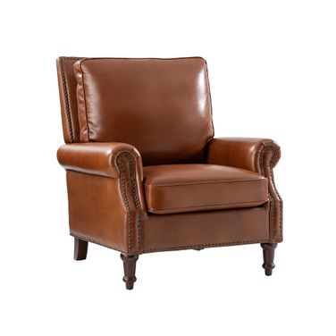 Raymond Genuine Leather Armchair In Saddle