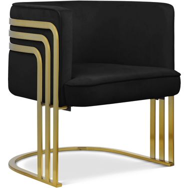 Rays Velvet Accent Chair In Black