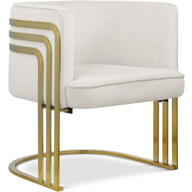 Rays Velvet Accent Chair In Cream