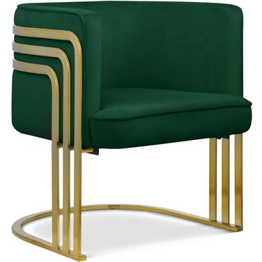 Rays Velvet Accent Chair In Green
