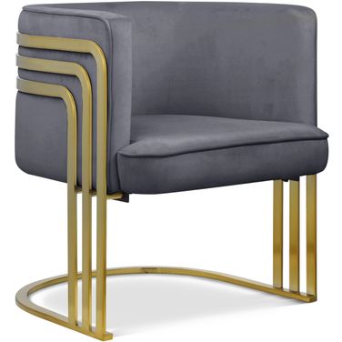 Rays Velvet Accent Chair In Grey