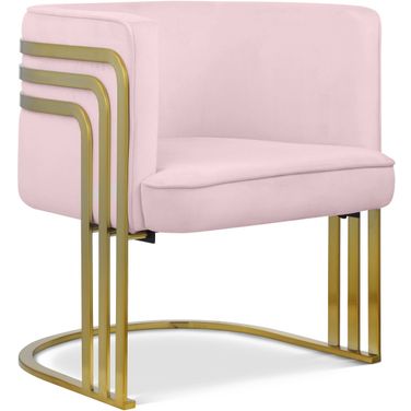Rays Velvet Accent Chair In Pink