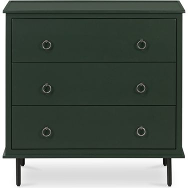 Reagan 3 Drawer Nightstand In Deep Green