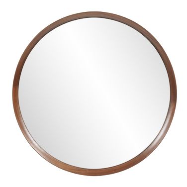 Reagan Round Mirror In Reddish Brown
