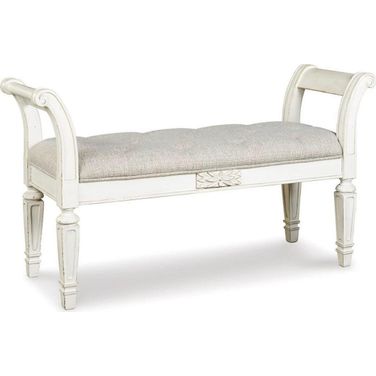 Realyn Accent Bench In Antique White