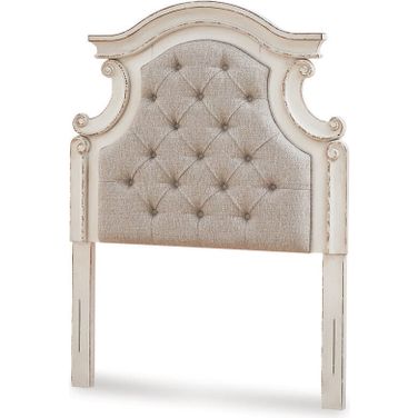 Realyn Chipped White Twin Upholstered Panel Headboard Only