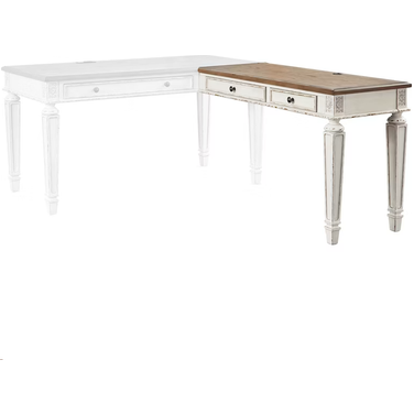 Realyn Home Office Desk Return In White And Brown