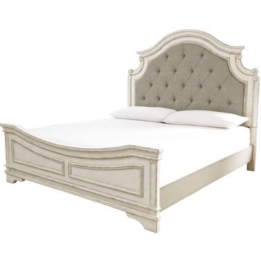Realyn Two Tone Cal. King Upholstered Panel Bed