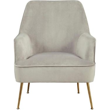 Rebecca Leisure Chair In Grey and Gold