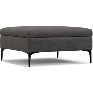 Rebecca Polyester Linen Coffee Table Storage Ottoman with Lift Up Lid In Slate Grey