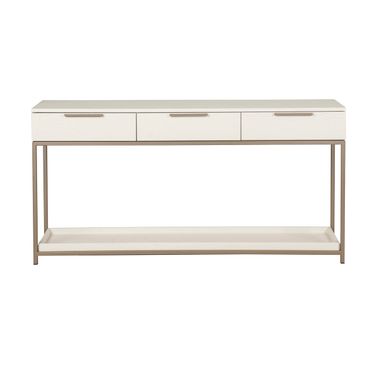 Rebel Console Table with Drawers In Champagne Gold and Cream