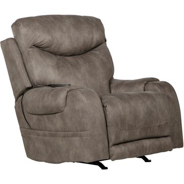 Recharger Power Rocker Recliner with Power Adjustable Headrest In Charcoal