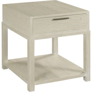 Reclamation Place Drawer End Table In White Sand