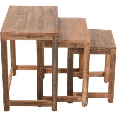 Reclamation 3 Piece Nesting Tables In Rustic Brown