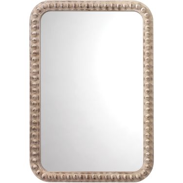 Rectangle Audrey Mirror in White Washed Wood