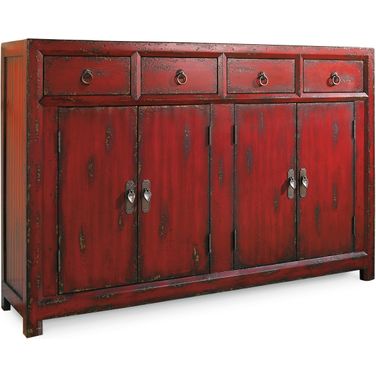 Commerce and Market Red 58'' 4 Door Asian Cabinet