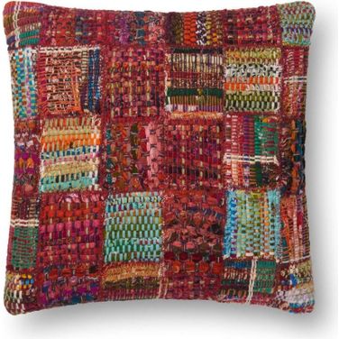 Loloi P0535 Red and Multi 13" x 21" Cover w/Down Pillow