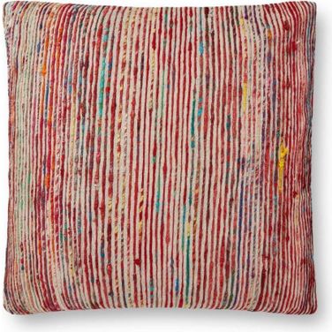 Loloi P0242 Red and Multi 13" x 21" Cover w/Poly Pillow