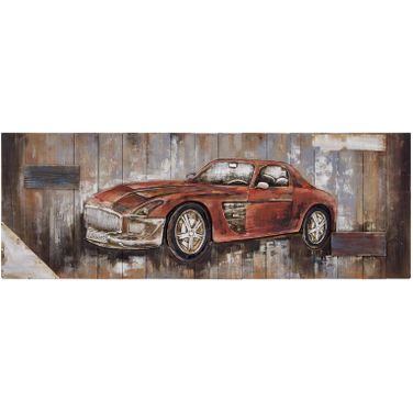 Red Vintage Car II Wall Art In Multicolor
