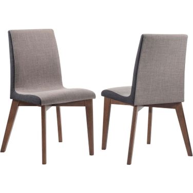 Redbridge Upholstered Side Chairs Grey and Natural Walnut Set of 2