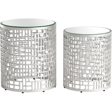 Reden 2-Piece Side Table Set In Silver
