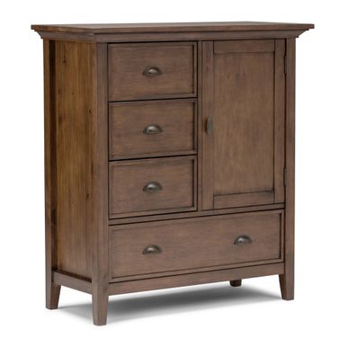 Redmond Solid Wood Medium Storage Cabinet In Rustic Natural Aged Brown