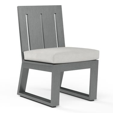 Redondo Armless Dining Chair in Cast Silver
