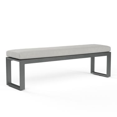 Redondo Dining Bench in Cast Silver