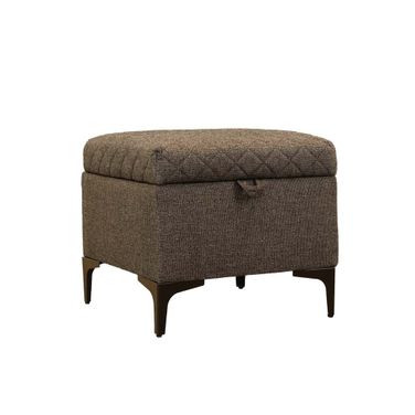 Reece Storage Ottoman In Medium Brown