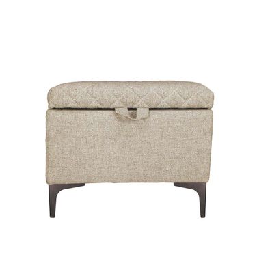 Reece Storage Ottoman In Tan and Matte Black