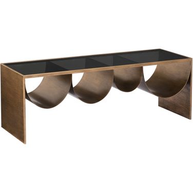 Reed Coffee Table In Brass and Black