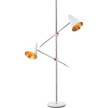 Reed White and Brass 71 Inch Tall Floor Lamp