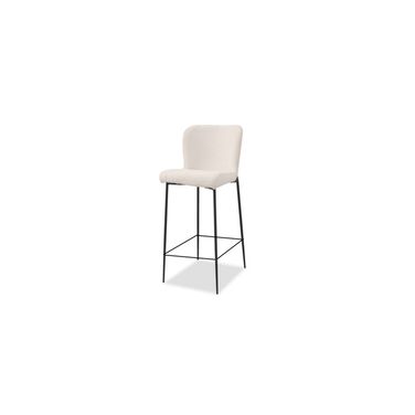 Reef Counter Stool Set of 2 Black Powder Coated Steel Base In Biscuit Beige