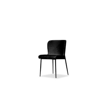Reef Dining Chair Set of 2 Black Powder Coated Steel Base In Black
