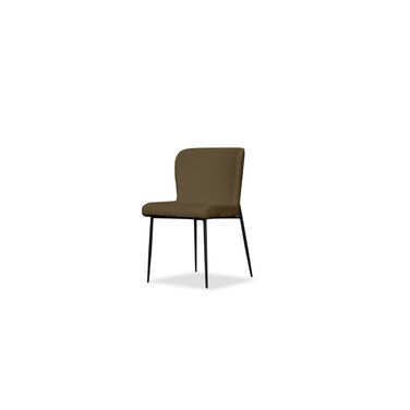 Reef Dining Chair Set of 2 Black Powder Coated Steel Base In Nude Brown